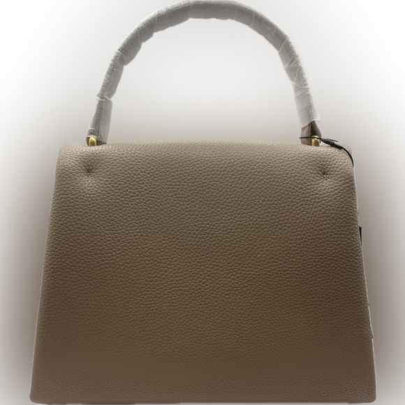 Silvano Borgatti Pebbled Taupe Leather Handbag / Crossbody - NWT - Picture 3 of 6